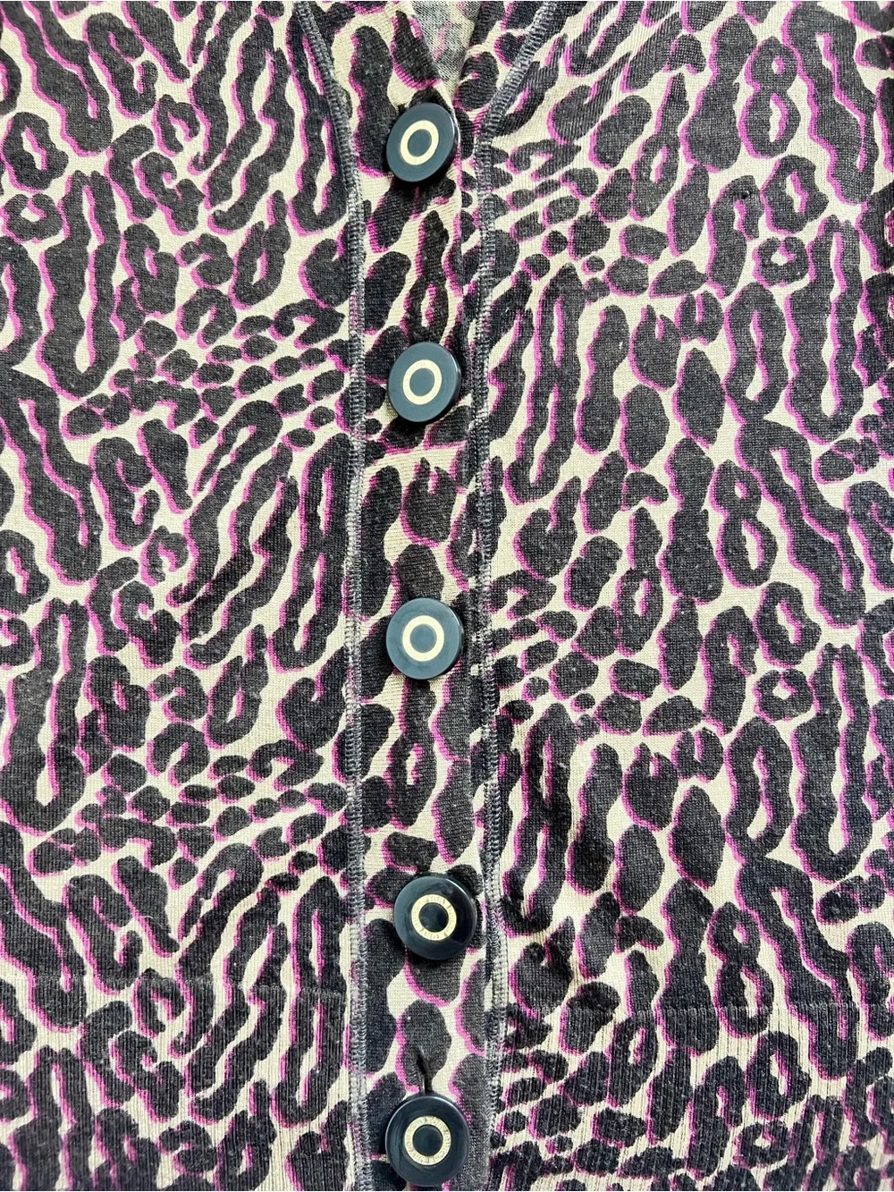 Tory Burch Pink and Black Leopard Print Cardigan